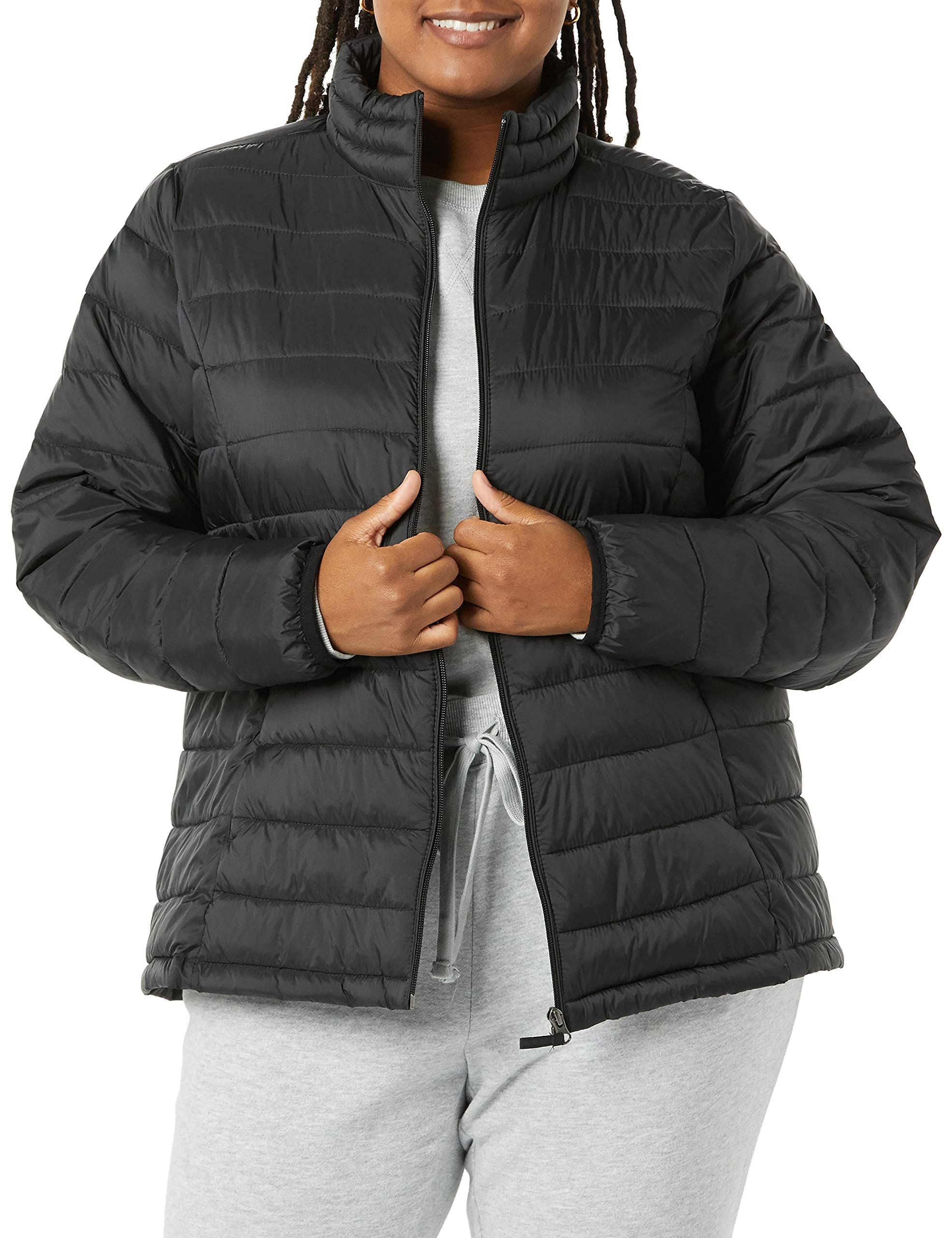 Women's Lightweight Long-Sleeve Water-Resistant Puffer Jacket (Available in Plus Size)