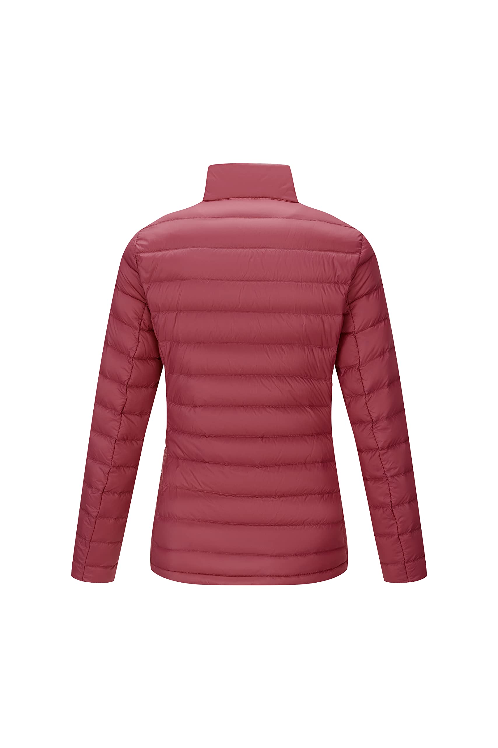 Women's Lightweight Long-Sleeve Full-Zip Down Jacket Packable Short Down Coat with Stand-Up Collar